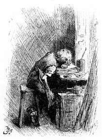Charles Dickens at the Blacking Factory by Frederick Barnard