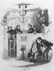 Mr. Pickwick and Sam in the attorney's office by Hablot Knight Browne