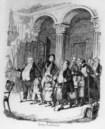 Public Dinners, illustration from 'Sketches by Boz' by George Cruikshank