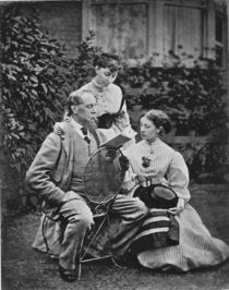 Charles Dickens with two of his daughters by English Photographer