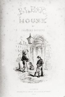 Title page of 'Bleak House' by Charles Dickens published 1853 von Hablot Knight Browne