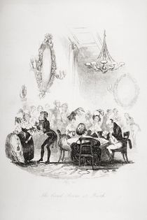 The card room at Bath, illustration from `The Pickwick Papers' von Hablot Knight Browne