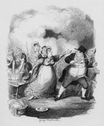 Mr Bumble degraded in the eyes of the paupers by George Cruikshank