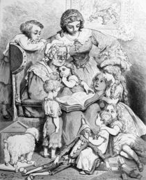 Grandmother telling a story to her grandchildren von Gustave Dore