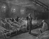 Scripture Reader in a Night Refuge von Gustave Dore