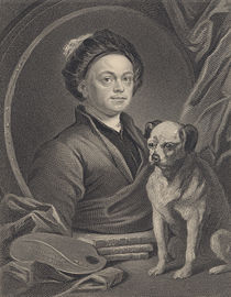 Self Portrait, engraved by J. Mollison von William Hogarth