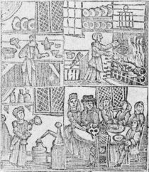 Kitchen Interiors, an illustration from 'A Book of Roxburghe Ballads' von English School