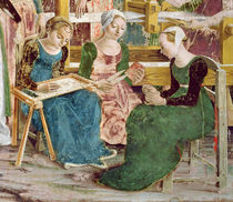 Needleworkers, detail from 'The Triumph of Minerva: March' by Francesco del Cossa