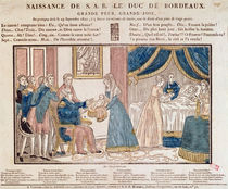 The birth of Henri Charles Ferdinand Marie Dieudonne de France by French School