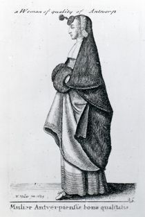 Woman of Quality from Antwerp by Wenceslaus Hollar