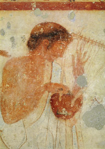 Detail of Musician playing the zither or the lyre by Etruscan