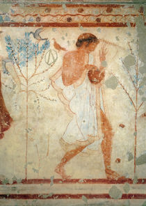 Musician playing the zither or the lyre by Etruscan
