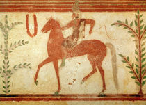 Horseman, right hand side, from the Tomb of the Baron, c.500 BC von Etruscan