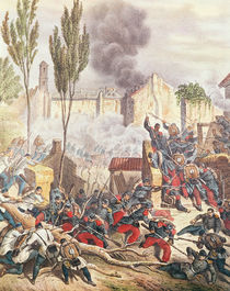 The Piedmontese and The French at the battle of Magenta in 1859 von Italian School