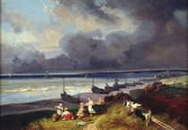 View of Dieppe by Louis Eugene Gabriel Isabey