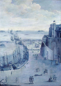 View of the port of Dunkirk and the castle of the Dame de Cassel by French School