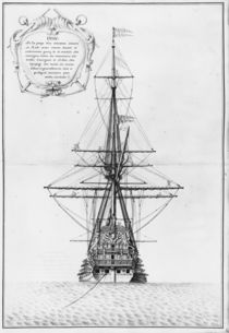 Stern of a moored vessel, illustration from the 'Atlas de Colbert' by French School