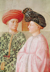 Detail of the figures behind St. Peter von Tommaso Masolino da Panicale