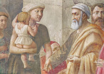 Detail of St Peter and the woman and child by Tommaso Masaccio