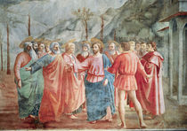 Detail of Christ and his disciples by Tommaso Masaccio