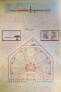 Plan of the Mazas Prison and cells for prisoners by French School