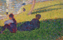 Seated man and reclining woman von Georges Pierre Seurat
