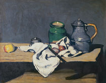 Still life with a tin kettle by Paul Cezanne