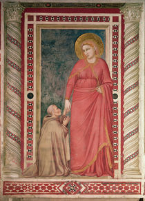 Bishop Pontano kneeling before St. Mary Magdalene by Giotto di Bondone