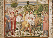 St. Augustine leaves Rome for Milan von Benozzo di Lese di Sandro Gozzoli