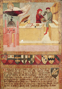 Biccherna showing the Camerlengo washing his hands von Sano di, also Ansano di Pietro di Mencio Pietro