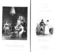 Frontispiece and title page to 'Emma' by Jane Austen by George Pickering