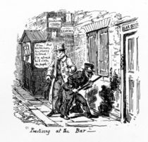'Practising at the Bar', 1828 by George Cruikshank