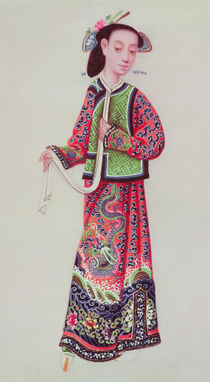 Japanese empress in imperial costume by Japanese School