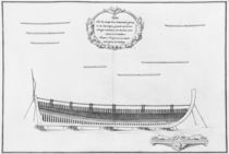 Cross-section of a vessel with its floor plates von French School