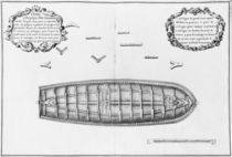 Plan of a vessel lined up to the false deck von French School