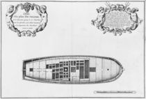 Plan of the false deck of a vessel by French School