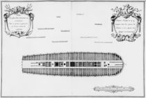 Plan of the second deck of a vessel by French School