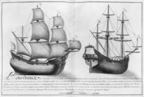 A Dutch store ship and a pinasse von French School