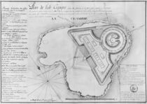 Plan of the Ile Cigogne and the project of a fort by French School