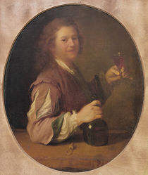 Self portrait of the artist drinking von Jean-Alexis Grimou