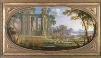 Landscape with classical ruins by Pierre Patel