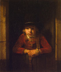 Boy Looking through the Window by Samuel van Hoogstraten
