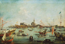The Doge on the Bucentaur in front of San Nicolò del Lido by Francesco Guardi