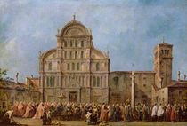 Easter Procession of the Doge of Venice at the Church of San Zaccaria by Francesco Guardi
