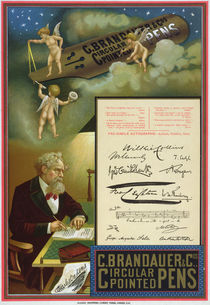 Advertisement for C. Brandauer & Co. Circular Pointed Pens by Dalziel Brothers