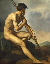 Nude Warrior with a Spear, c.1816 by Theodore Gericault