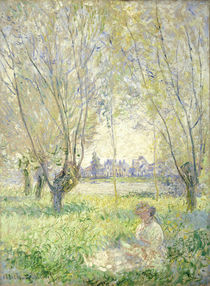 Woman seated under the Willows von Claude Monet