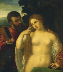Allegory, Possibly Alfonso d'Este and Laura Dianti von Tiziano Vecelli Titian