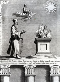 Illustration of Zoroaster worshipping fire and the sun von English School