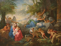 The Fall of the Idols and the Rest on the Flight into Egypt by Jean Jacques II Lagrenee